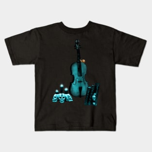 Awesome dark fantasy violin with skulls Kids T-Shirt